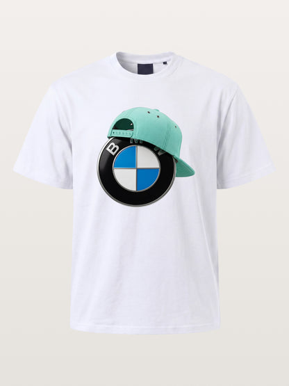 BMW Logo & Tiffany Cap Art Cotton T-shirt