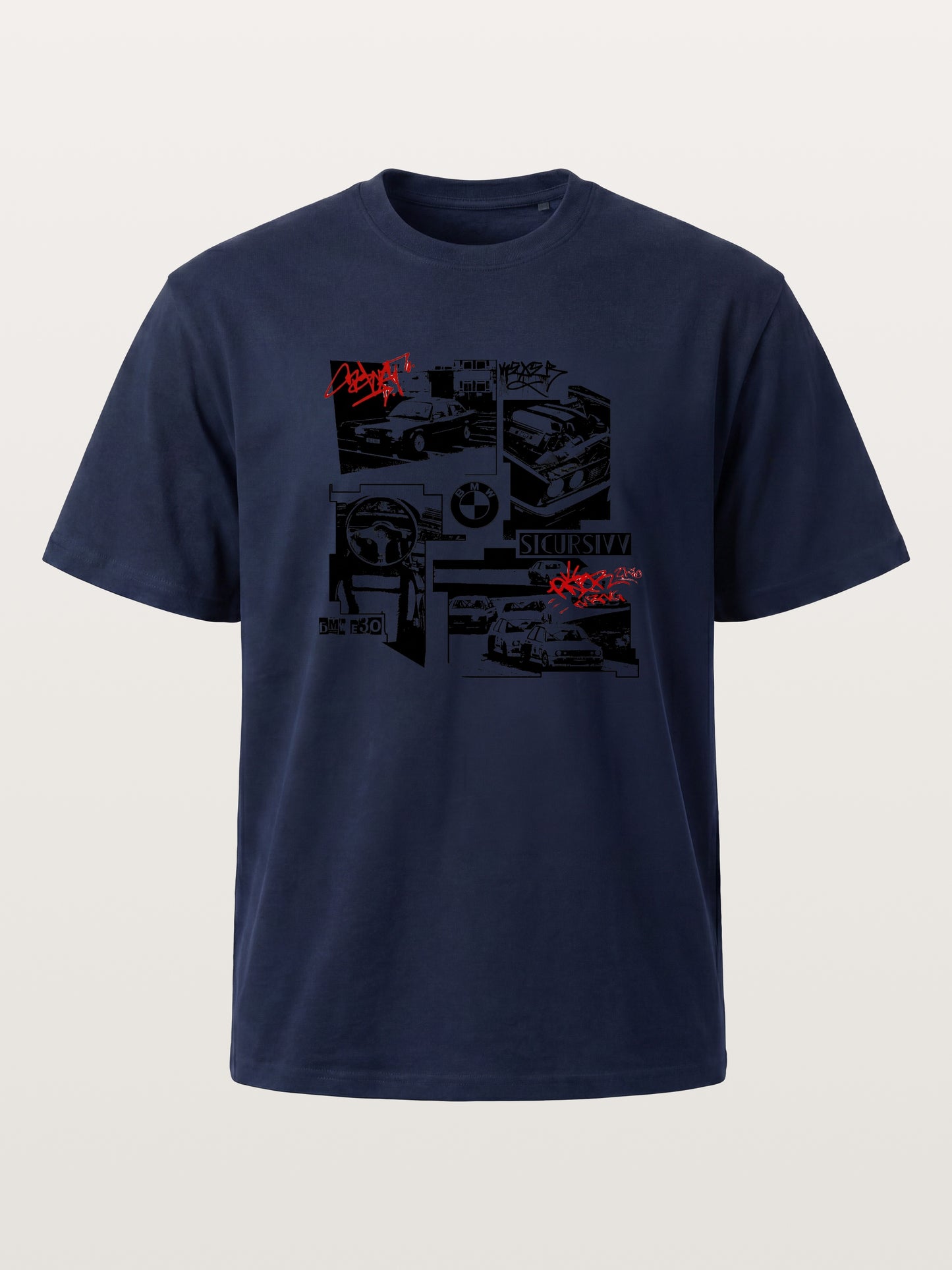 BMW E30 Collage Graffiti Art Cotton T-shirt