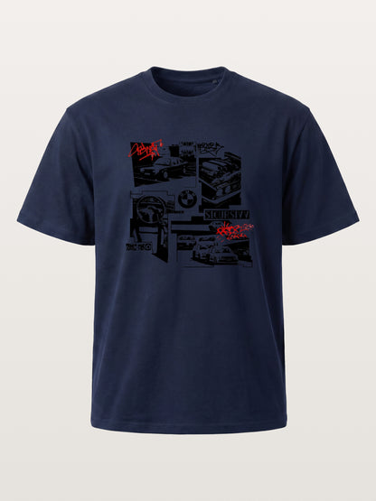 BMW E30 Collage Graffiti Art Cotton T-shirt