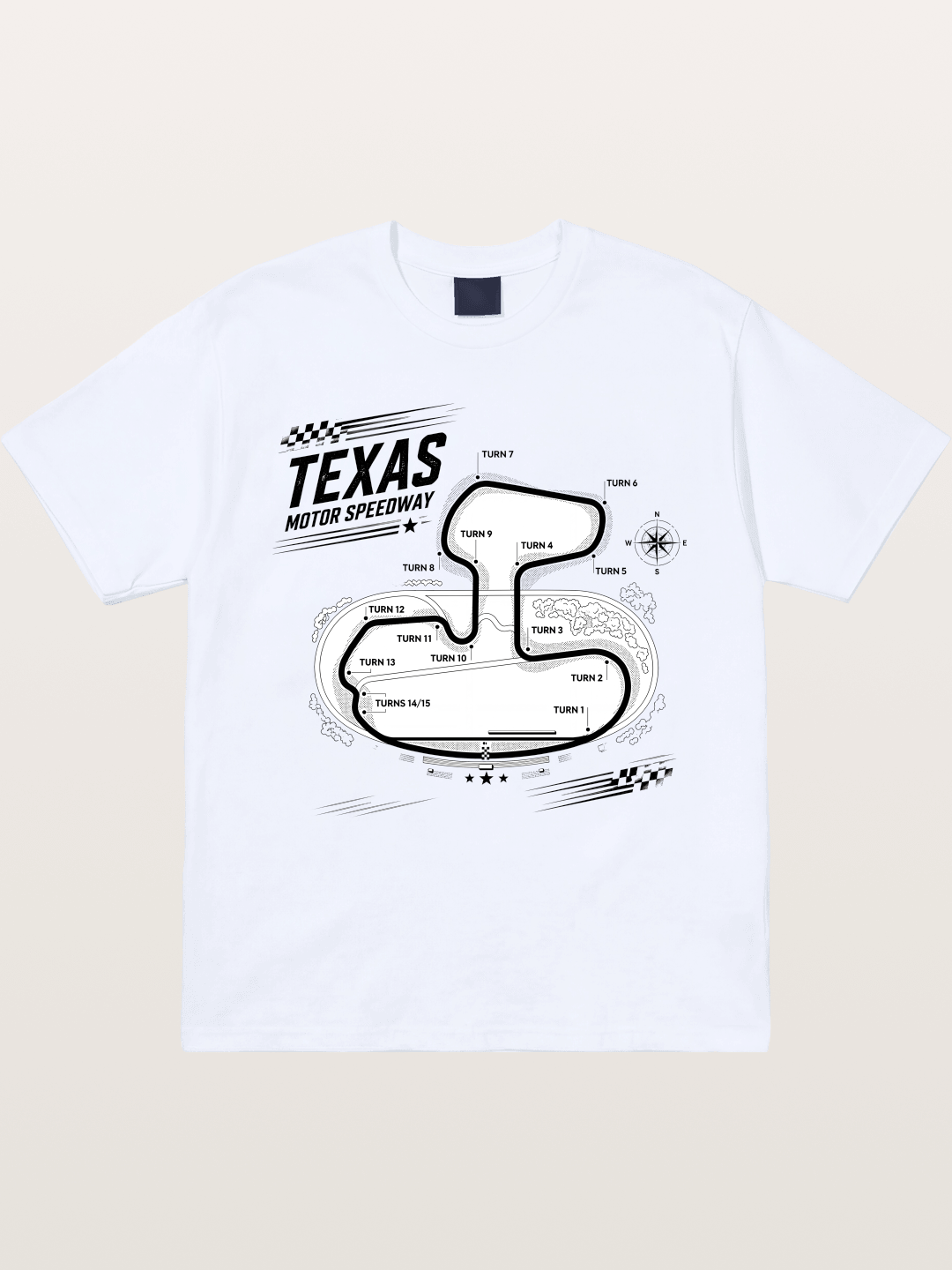 Texas Motor Speedway Track Map Gildan T-shirt