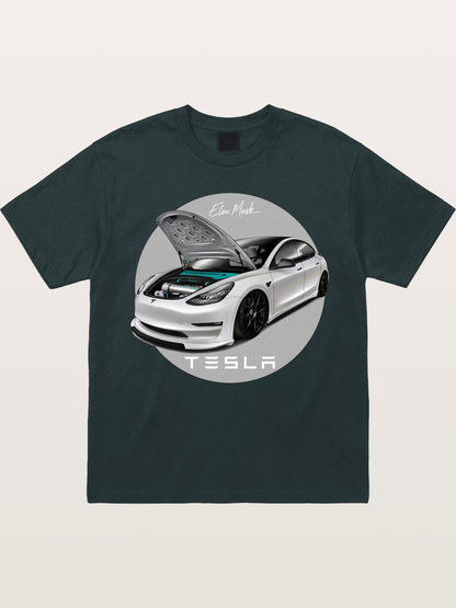 Tesla Model 3 Elon Musk Art Gildan T-shirt