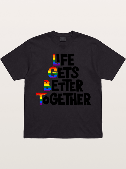 Together Pride Rainbow Quote Art Gildan T-shirt