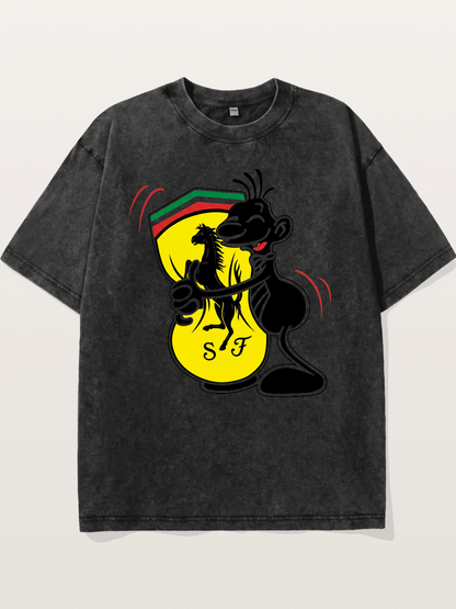 Cartoon Figure Embraces Ferrari Washed T-shirt
