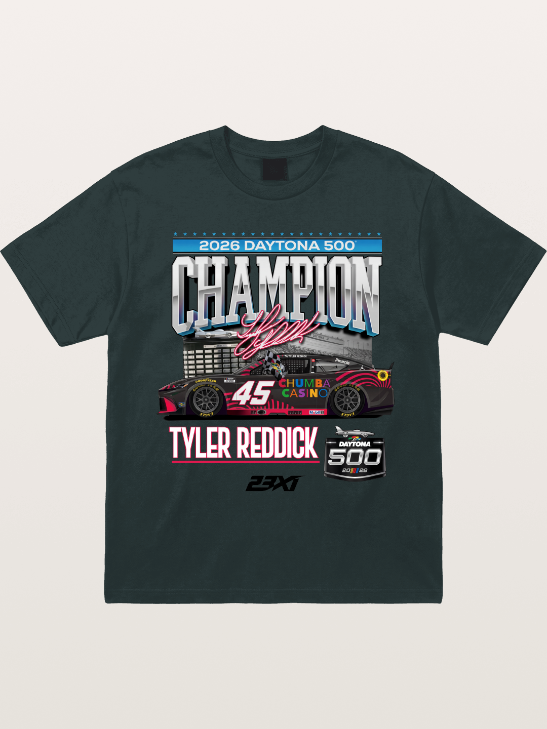 Tyler Reddick Daytona 500 Champion Print Gildan T-shirt