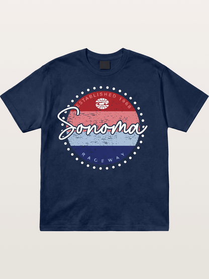 Sonoma Raceway Retro Circular Logo Cotton T-shirt