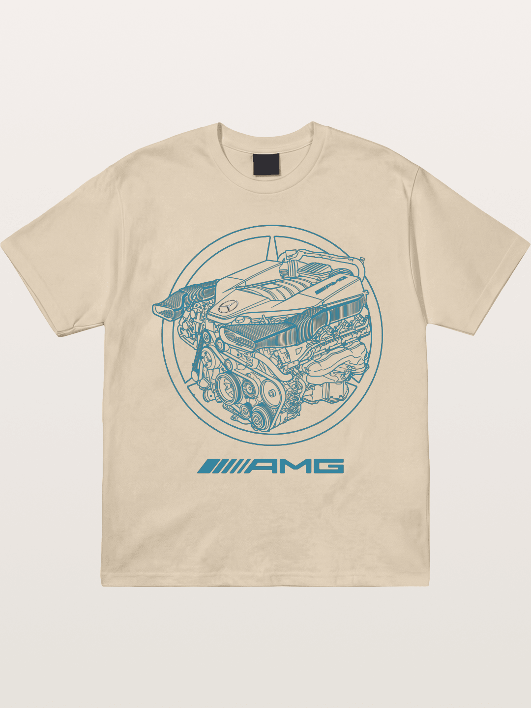 Mercedes AMG Engine Cutaway Blueprint Gildan T-shirt
