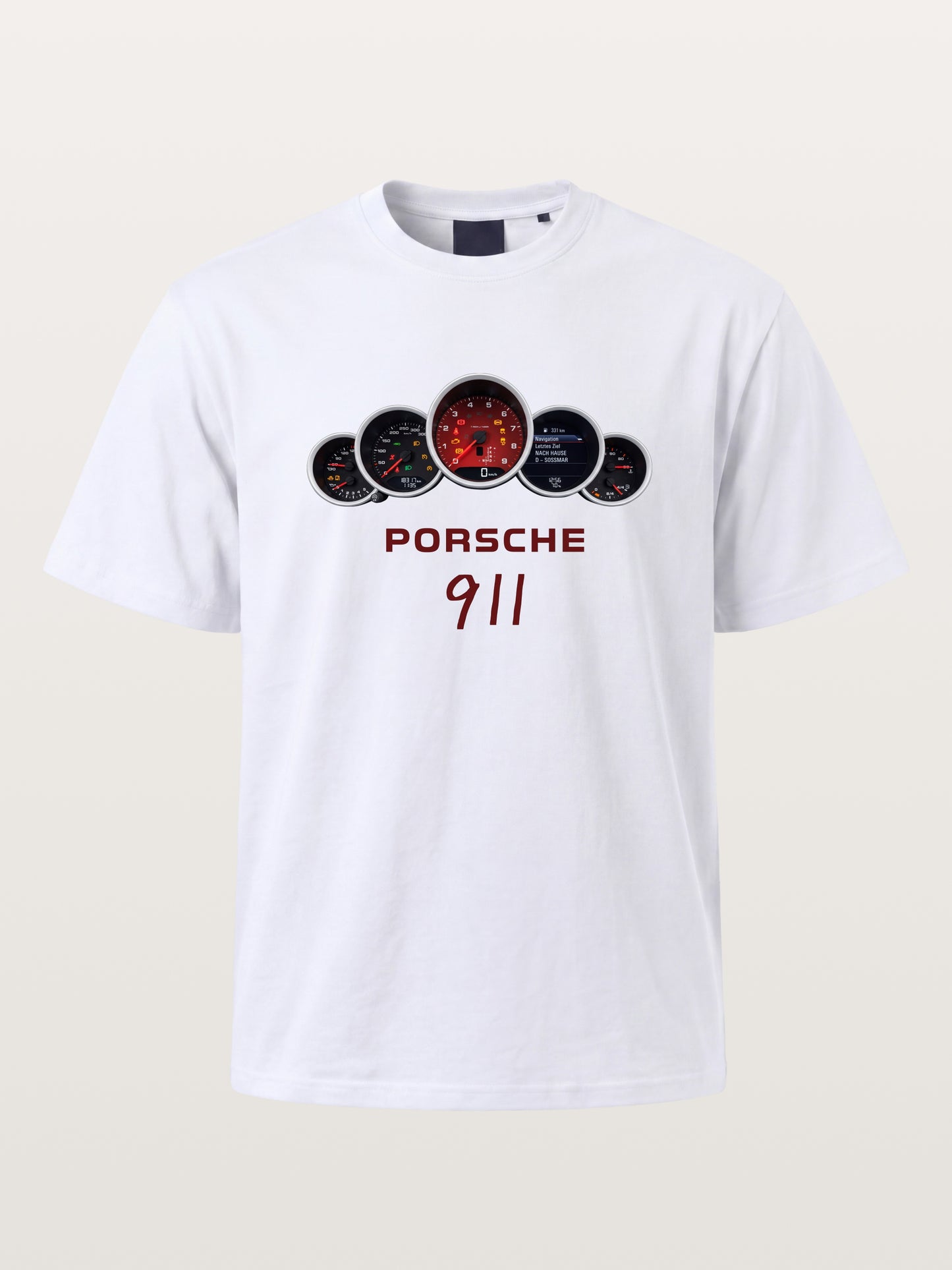 Five Piece Porsche 911 Gauge Cluster Gildan T-shirt