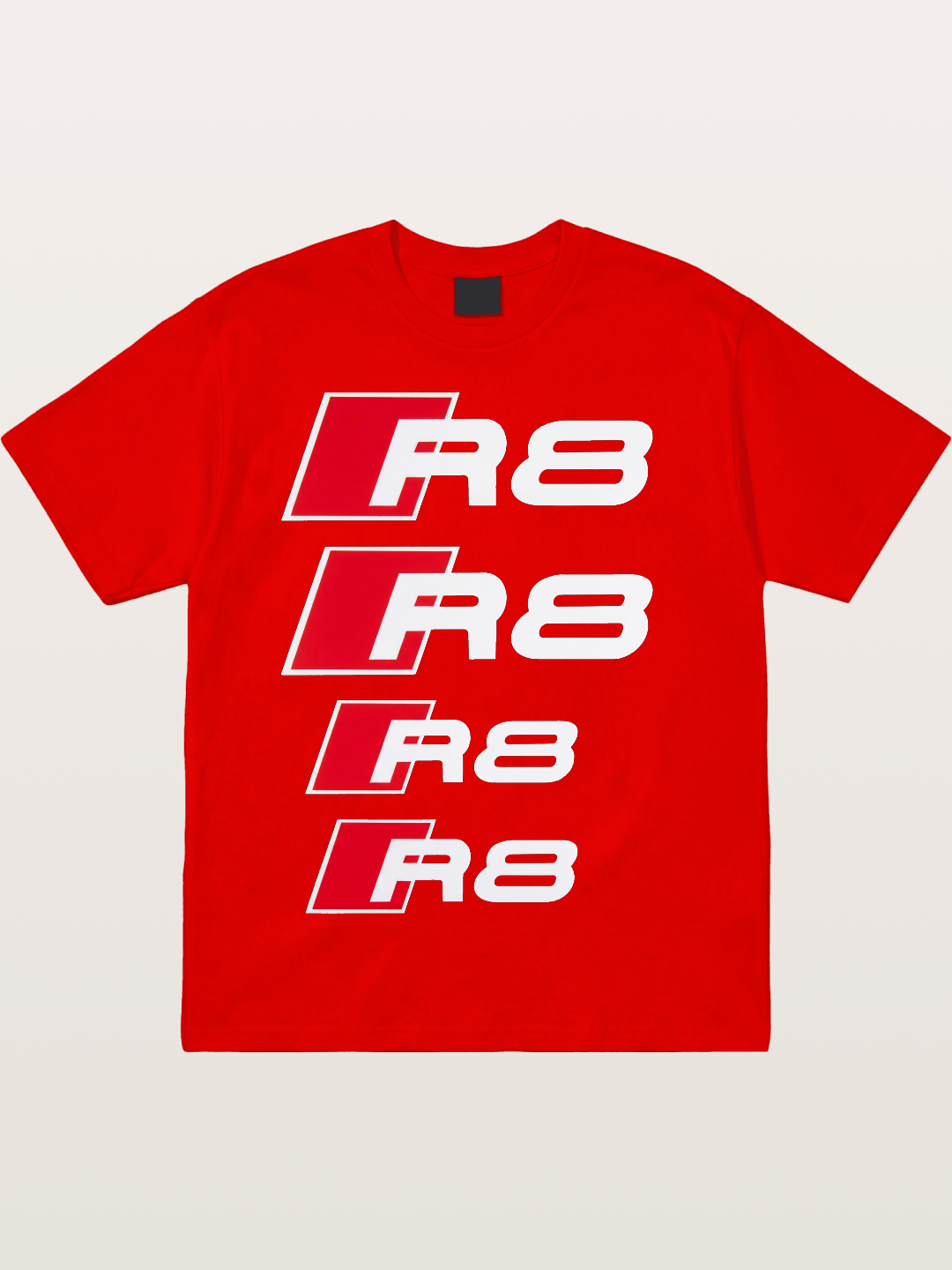 Audi R8 Red Repeated Text Cotton T-shirt