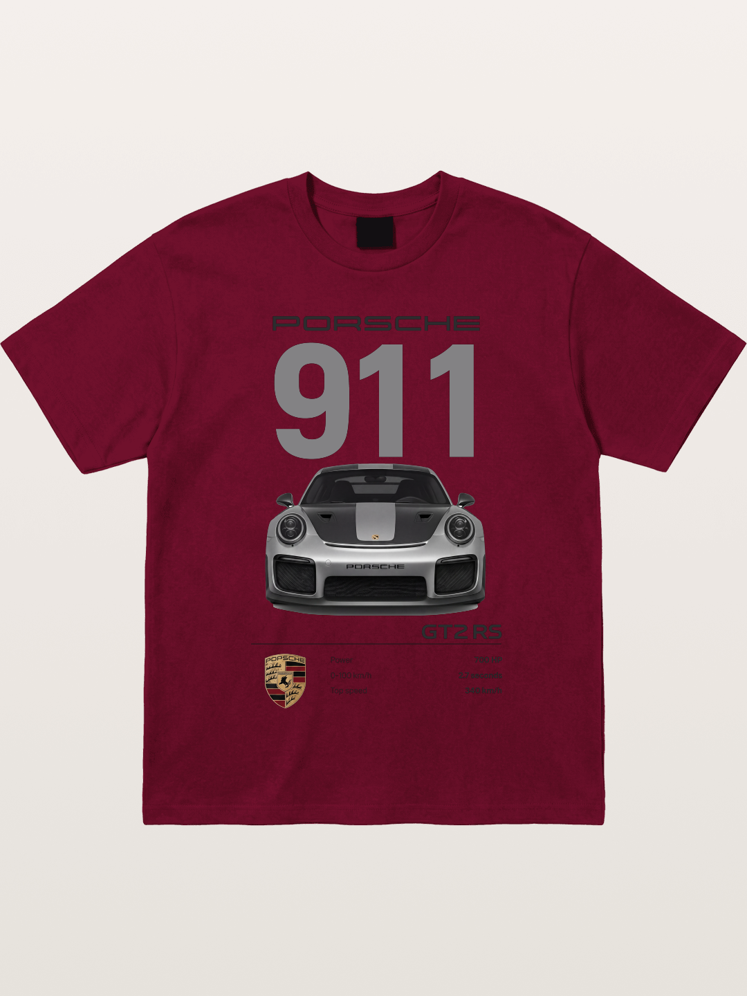 Porsche 911 GT2RS Front View Specs Gildan T-shirt