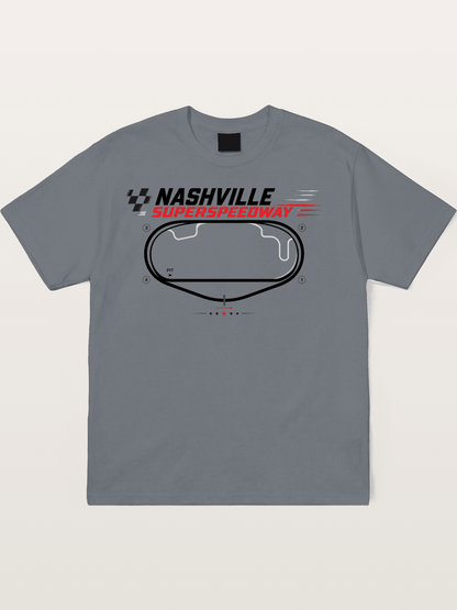 Nashville Superspeedway Oval Layout Cotton T-shirt