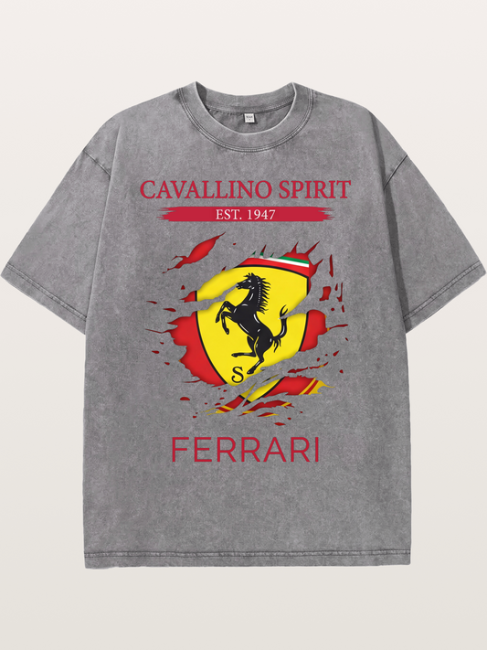 Ferrari 1947 Tear Logo Washed T-shirt