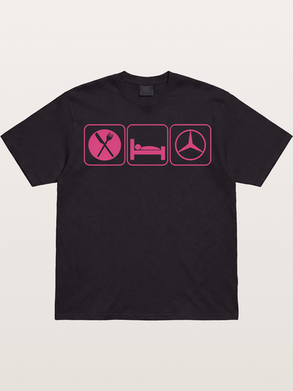 Eat Sleep Mercedes Pink Print Gildan T-shirt