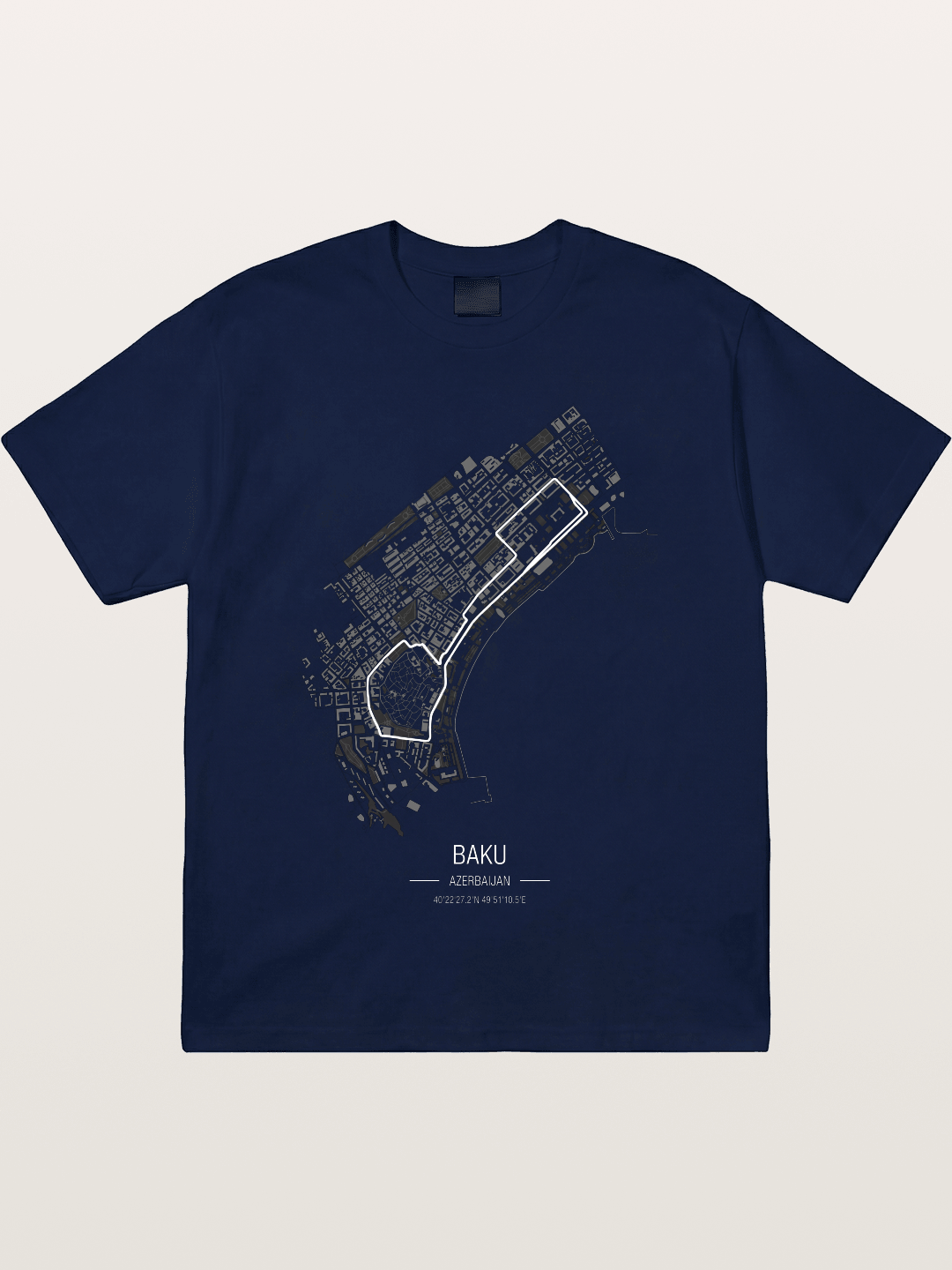 Baku City Circuit F1 Map Gildan T-shirt