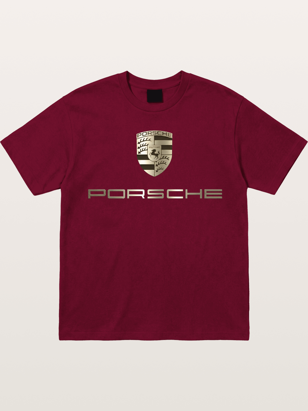 Metallic Porsche Shield Logo Gildan T-shirt
