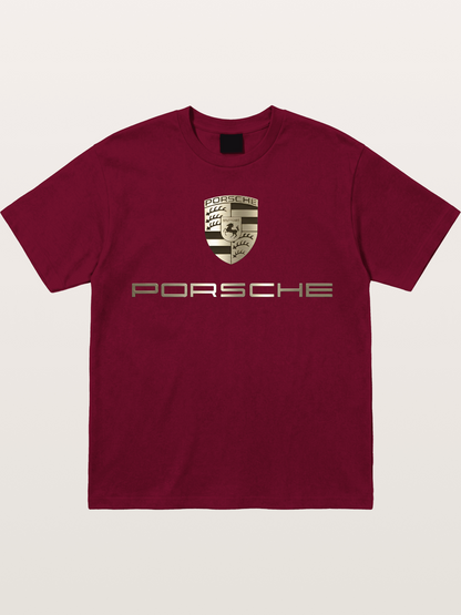 Metallic Porsche Shield Logo Gildan T-shirt