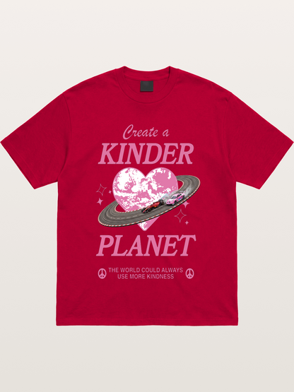 Pink Heart Earth Race Gildan T-shirt