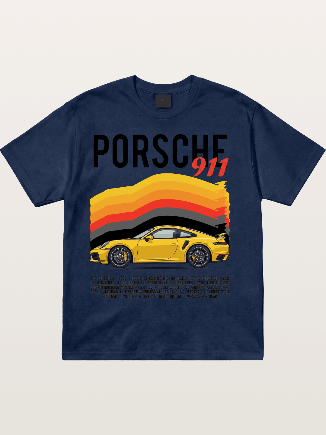 Yellow 911 Supercar Cotton T-shirt