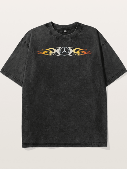 Mercedes Star Flame Stripe Washed T-shirt