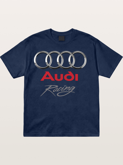 Audi Racing Four Rings Logo Cotton T-shirt