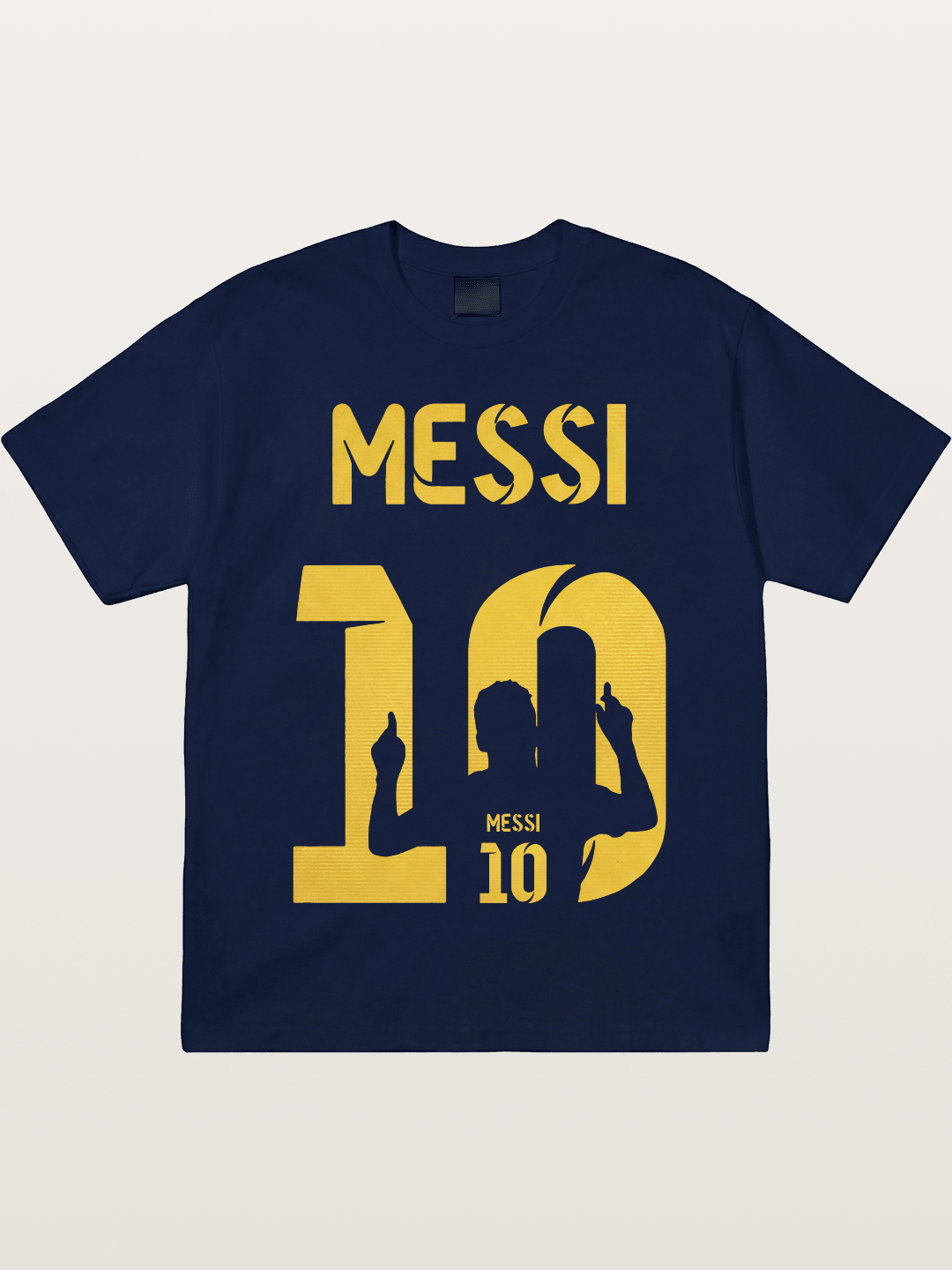 Messi No.10 Gold Silhouette Gildan T-shirt