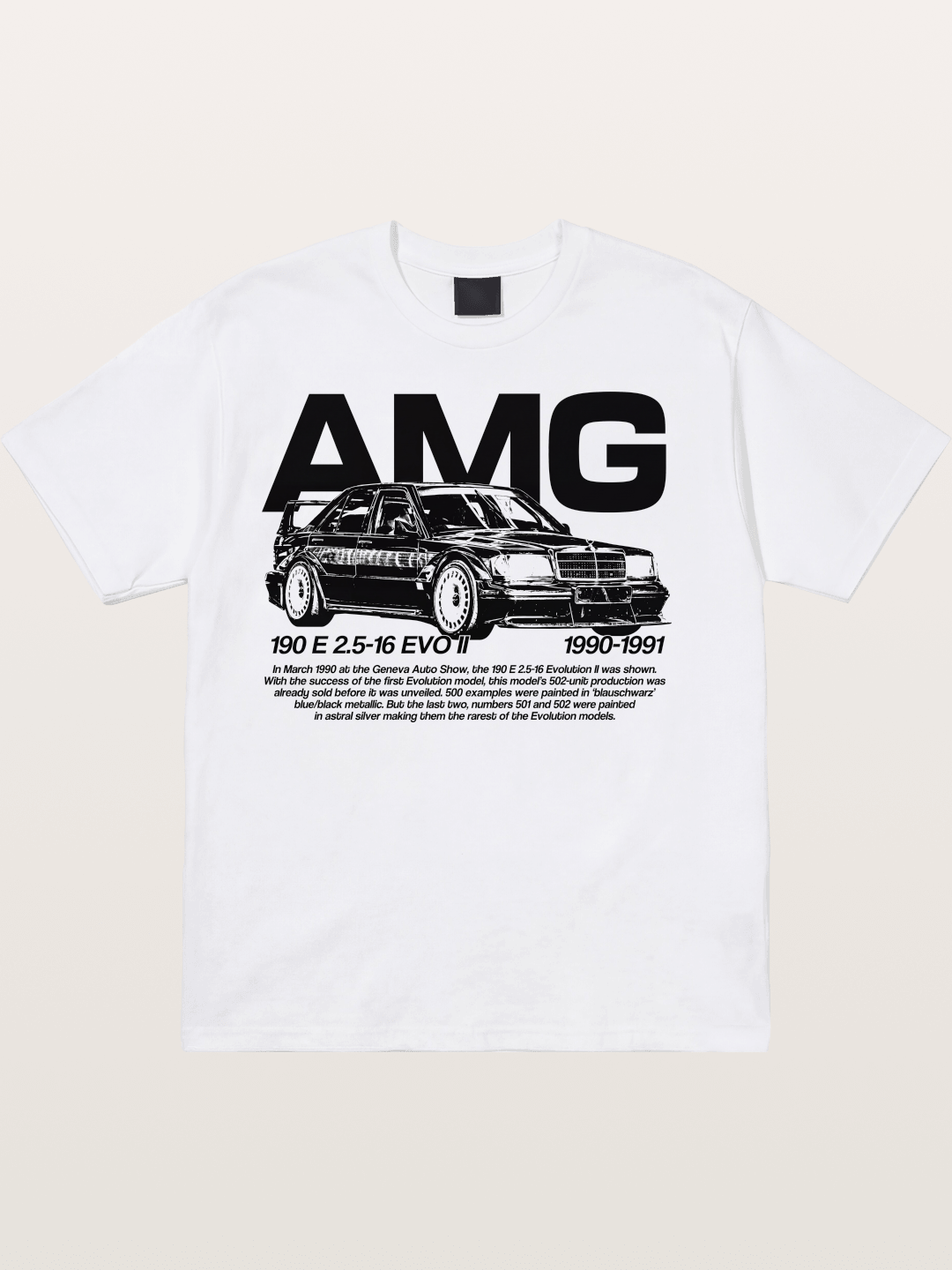 AMG 190E EVO Racing Car Art Cotton T-shirt