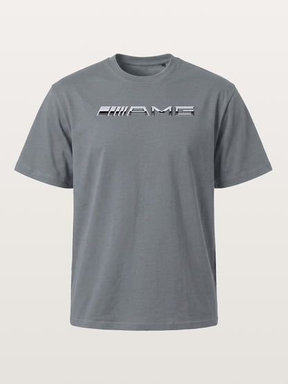 Metallic Finish AMG Three Strip Emblem Cotton T-shirt