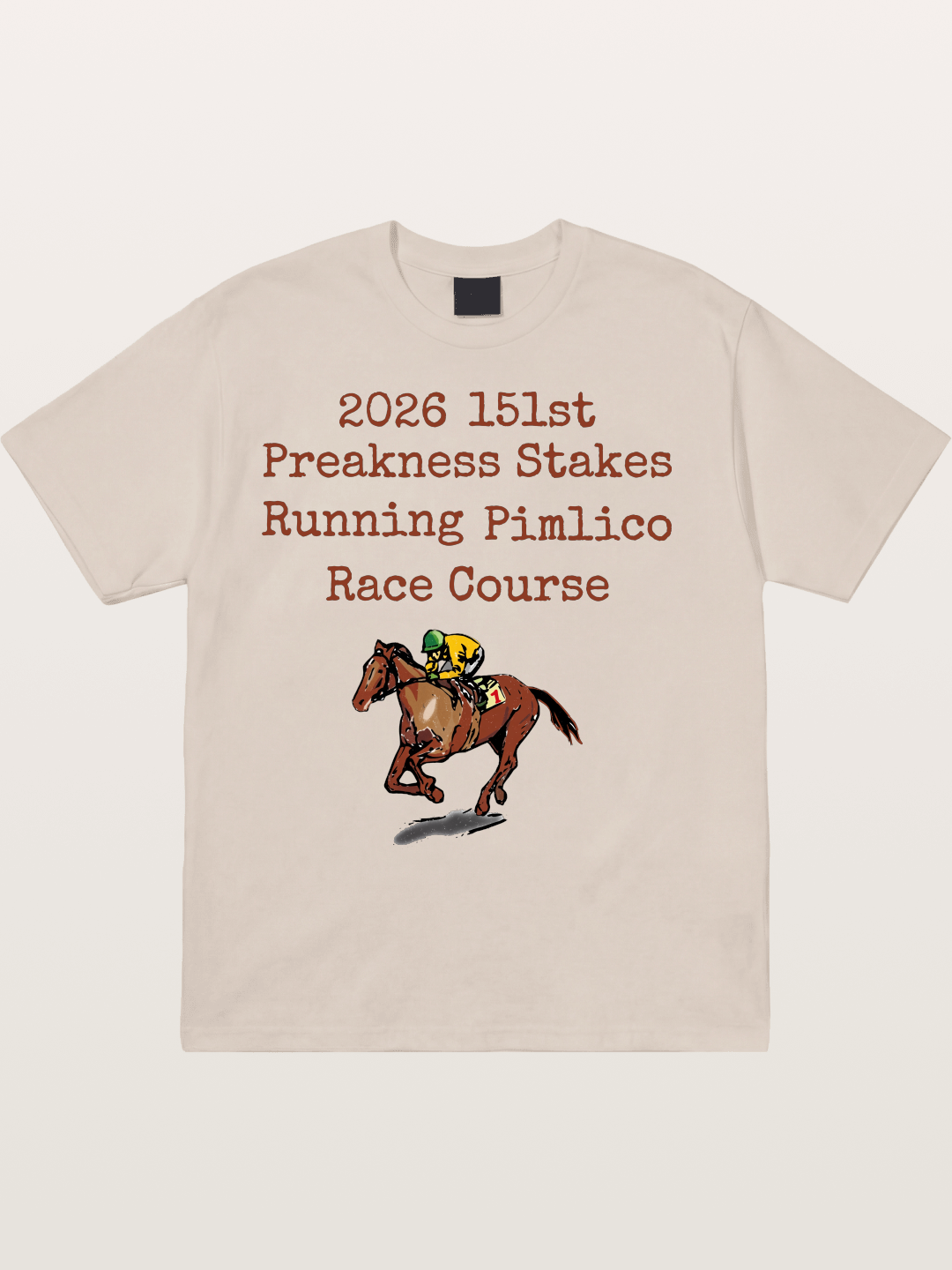 151st Preakness Yellow Silks Horse Cotton T-shirt