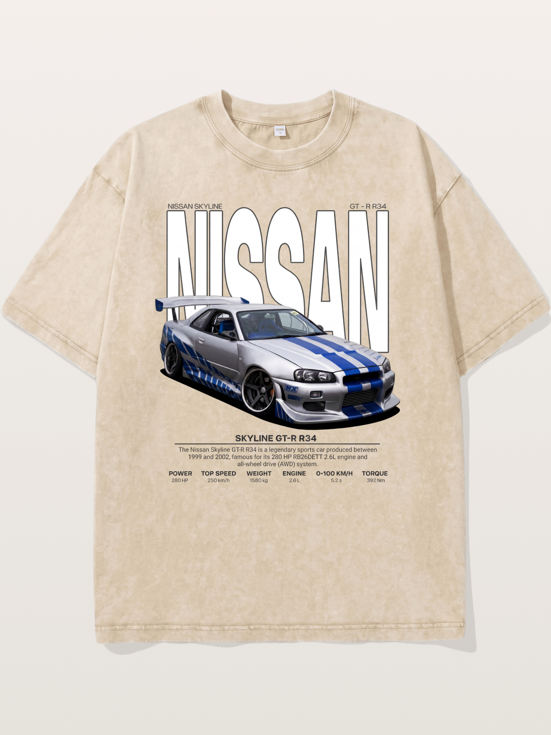 Nissan Skyline GT-R R34 Poster Washed T-shirt