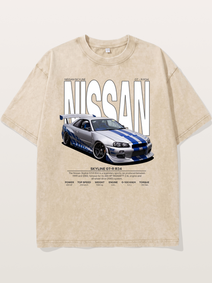 Nissan Skyline GT-R R34 Poster Washed T-shirt