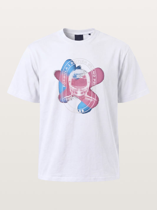 F1 British GP Union Jack Helmet Cotton T-shirt