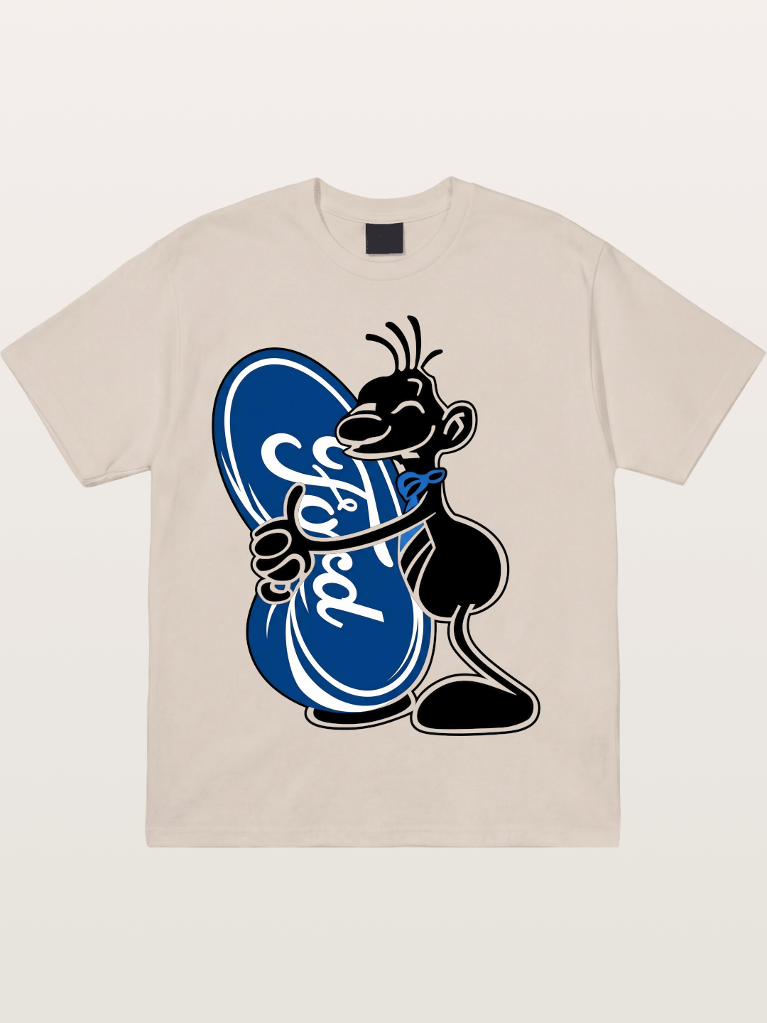 Cartoon Hugging Ford Logo Cotton T-shirt