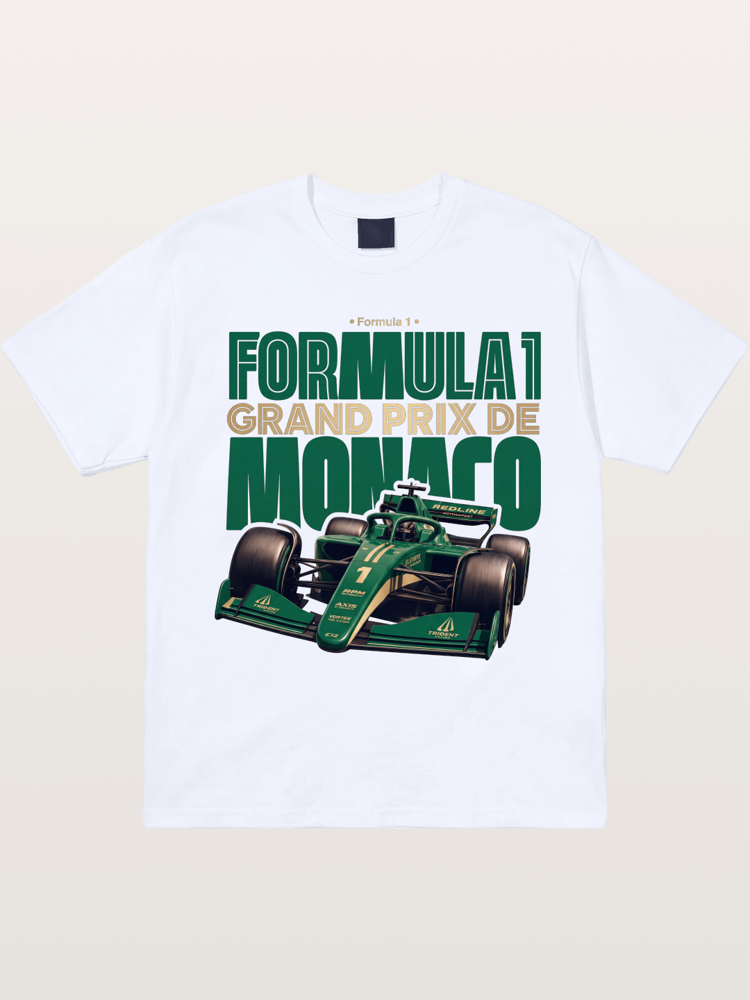 Green Monaco F1 Race Print Gildan T-shirt