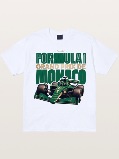 Green Monaco F1 Race Print Gildan T-shirt