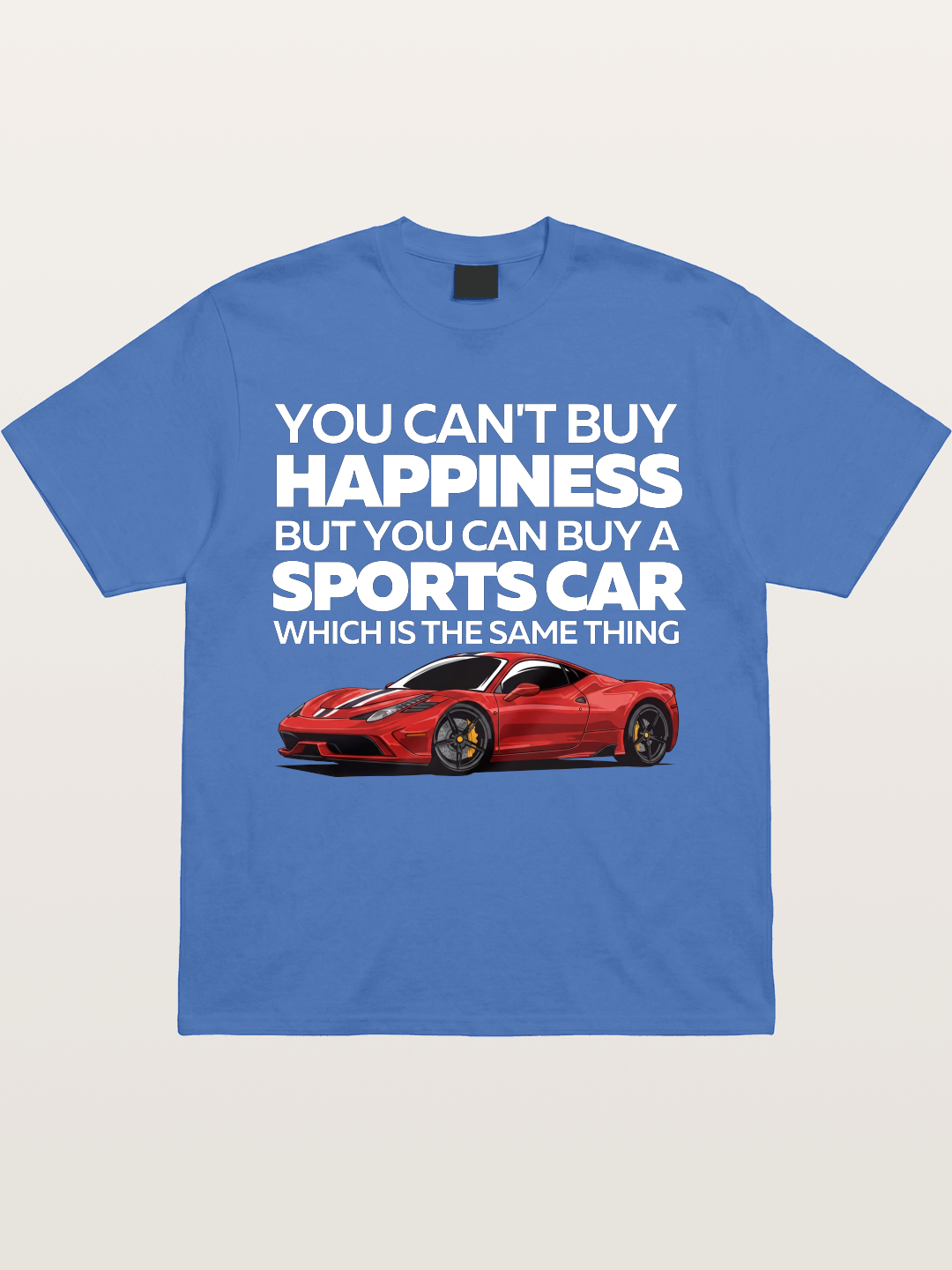 Sports Car Happiness Quote Red Ferrari Gildan T-shirt