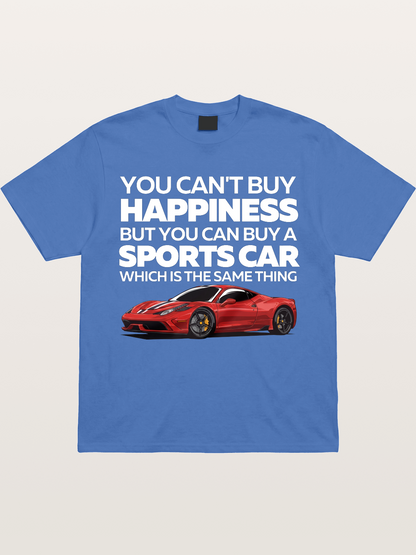 Sports Car Happiness Quote Red Ferrari Gildan T-shirt