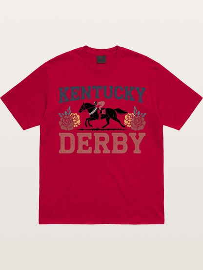 Kentucky Derby Rose Horse Poster Gildan T-shirt