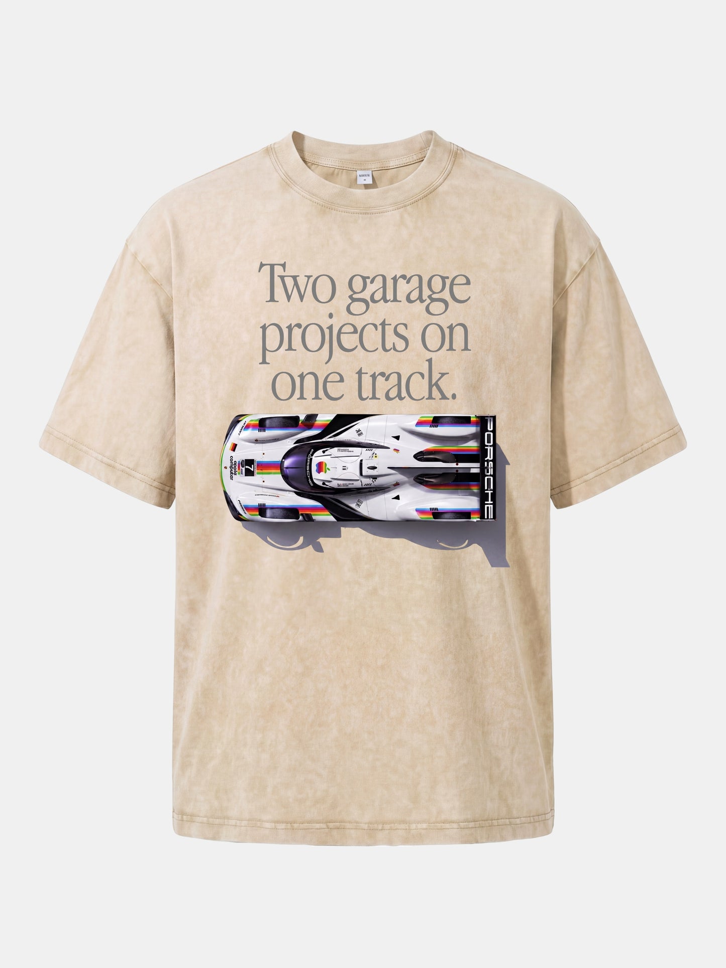 Le Mans Racer Two Garage Quote Washed T-shirt