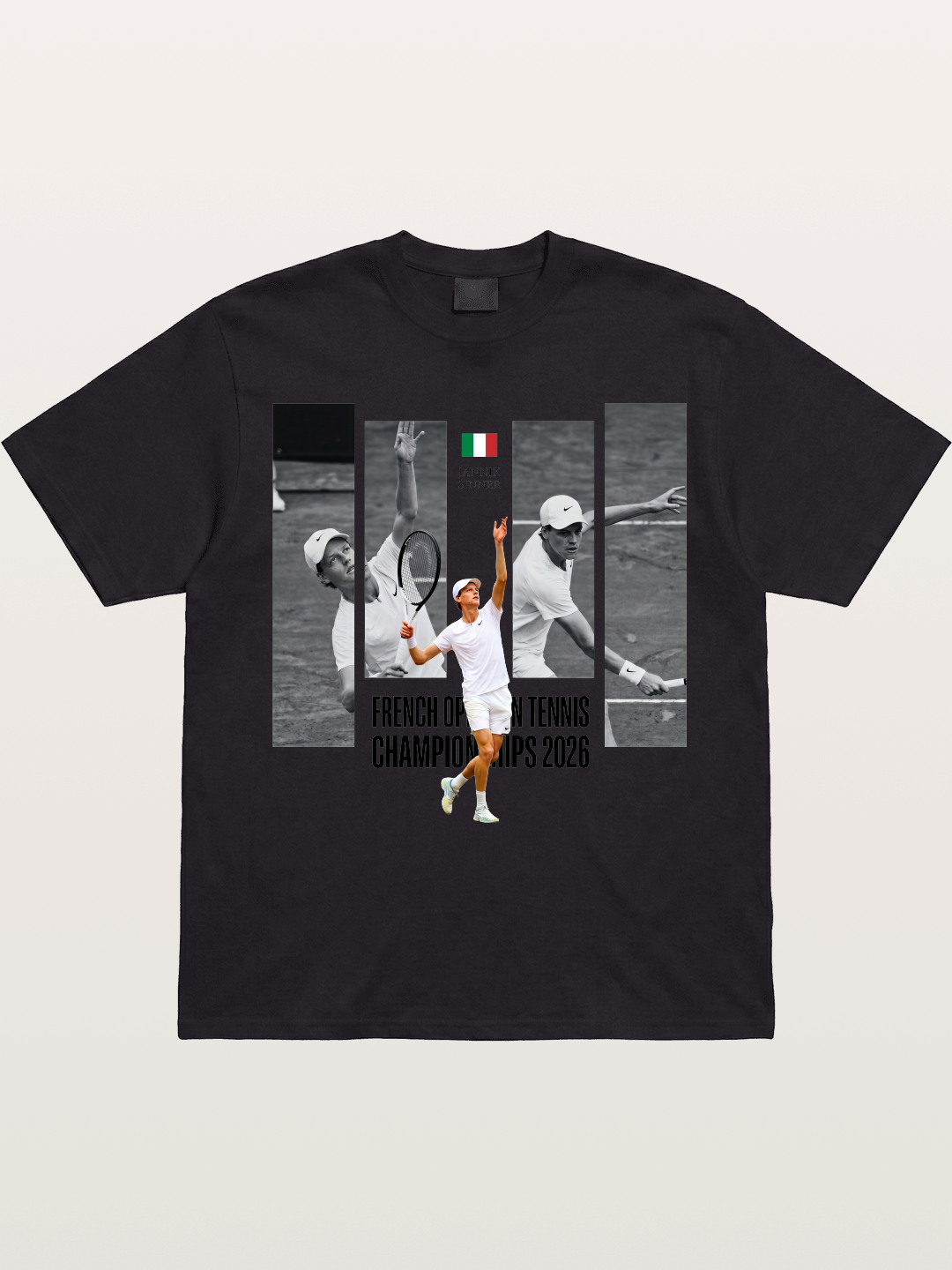 Jannik Sinner French Open Graphic Gildan T-shirt