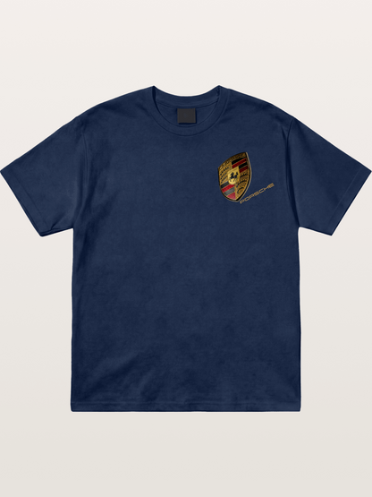 Porsche Classic Emblem Art Cotton T-shirt