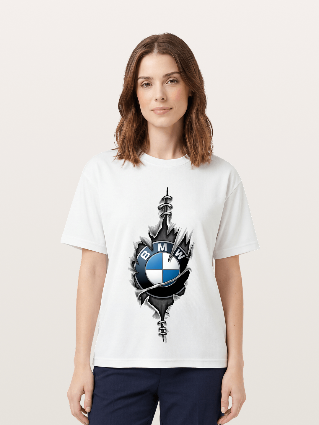 BMW Thorn Wreath Emblem Art Cotton T-shirt