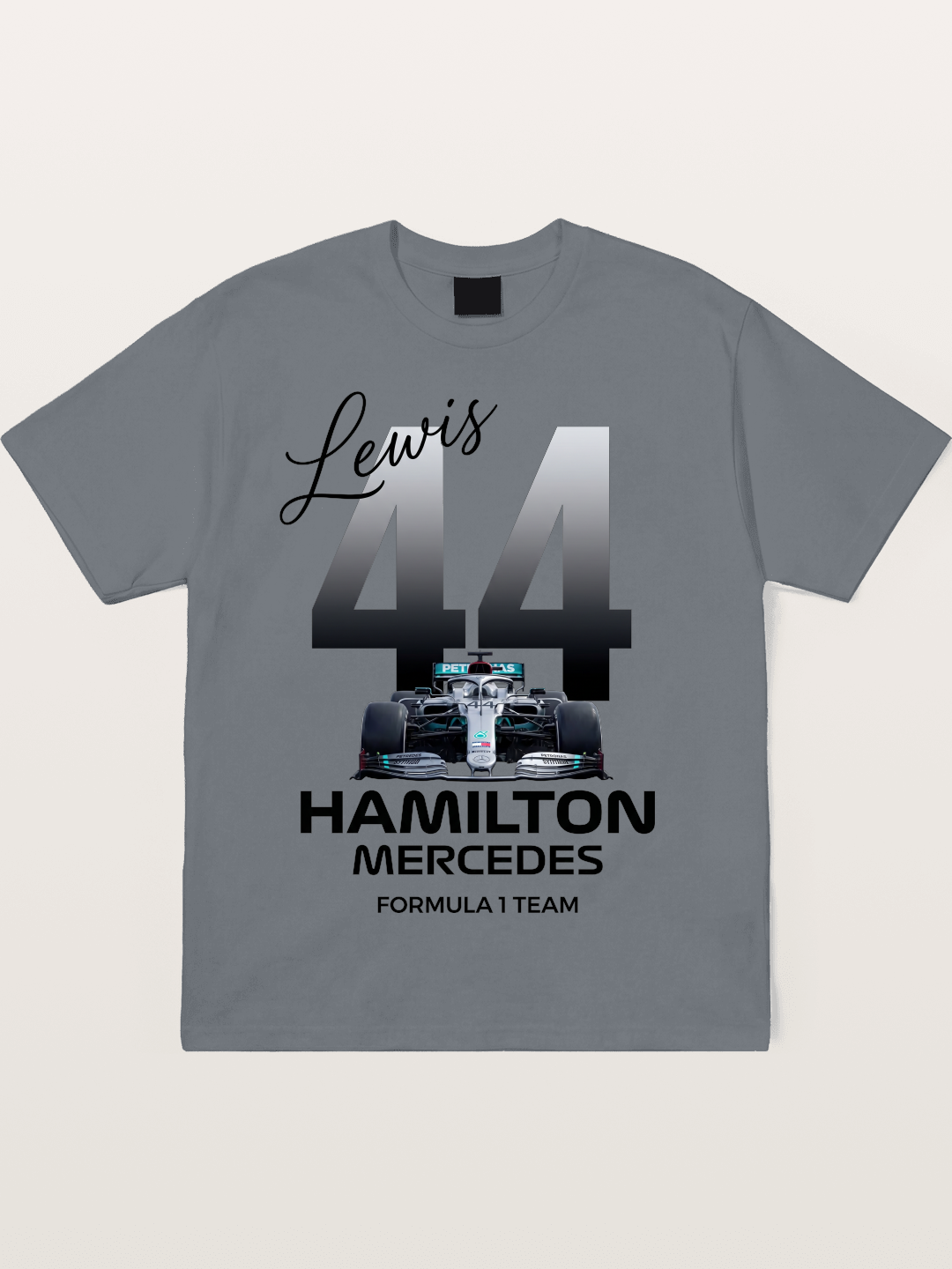 Lewis Hamilton Mercedes 44 Design Cotton T-shirt