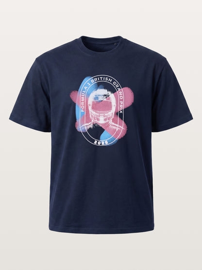 F1 British GP Union Jack Helmet Cotton T-shirt