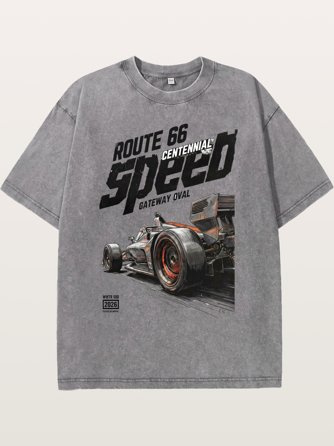 Grunge Speed IndyCar Art Washed T-shirt