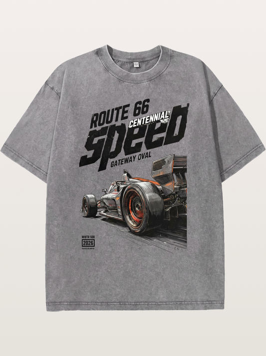 Grunge Speed IndyCar Art Washed T-shirt
