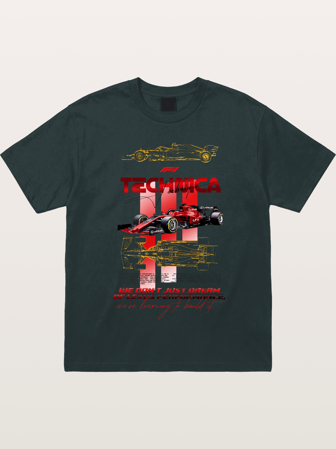 Red F1 Lexus Tech Racing Card Gildan T-shirt