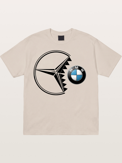 Mercedes vs BMW Logo Art Cotton T-shirt