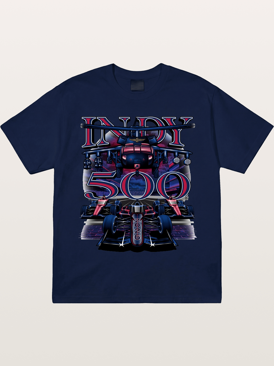 Indy 500 2026 Race Car Neon Art Gildan T-shirt