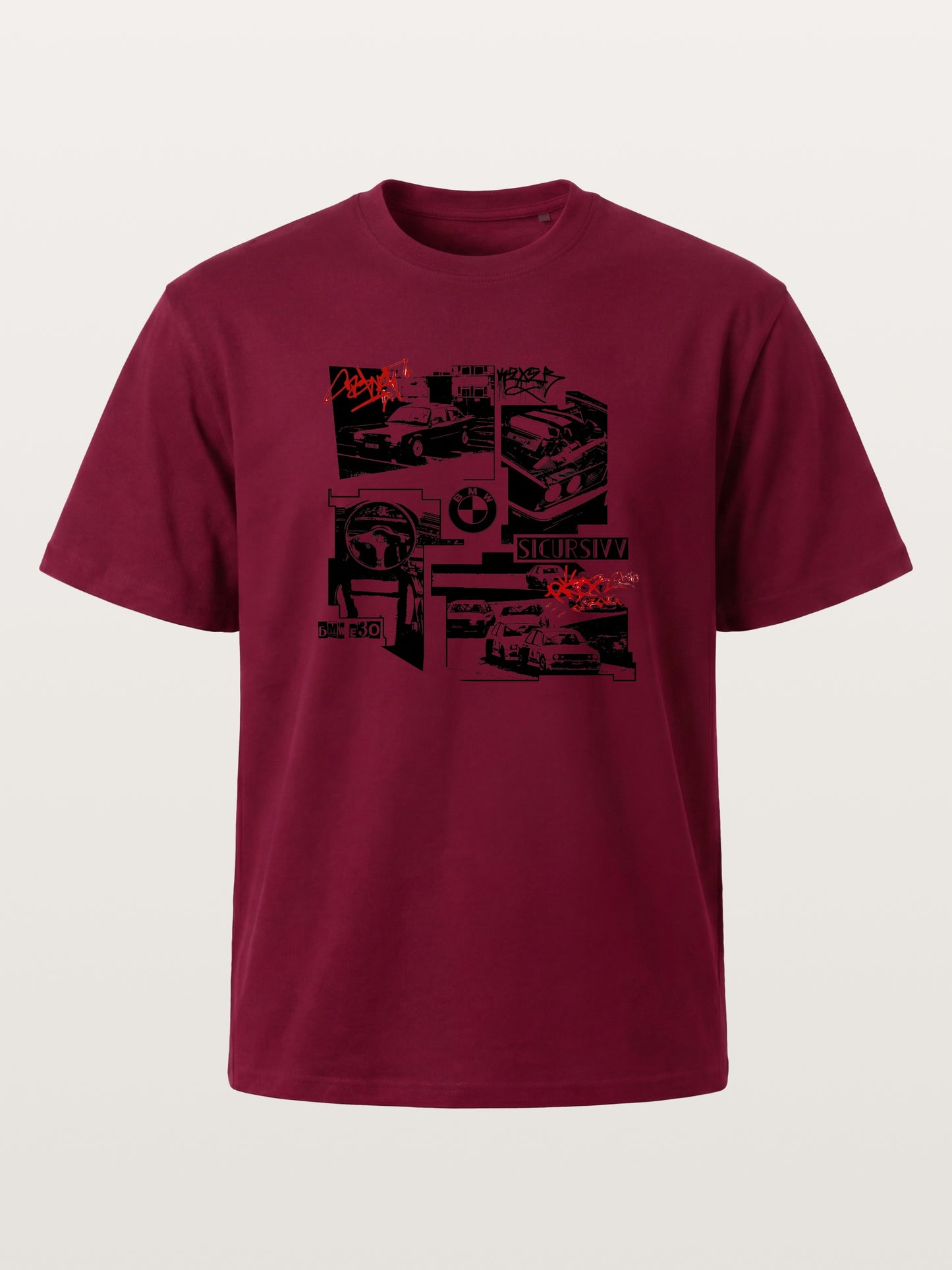 BMW E30 Collage Graffiti Art Gildan T-shirt
