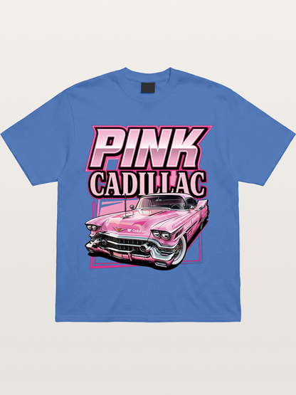 Pink Cadillac Classic Car Art Print Gildan T-shirt