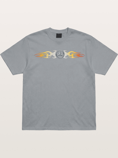 Mercedes Star Flame Stripe Gildan T-shirt